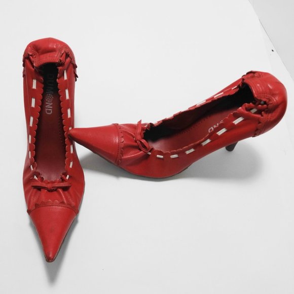 DUMOND Red High Heels Size 5 - Picture 14 of 16